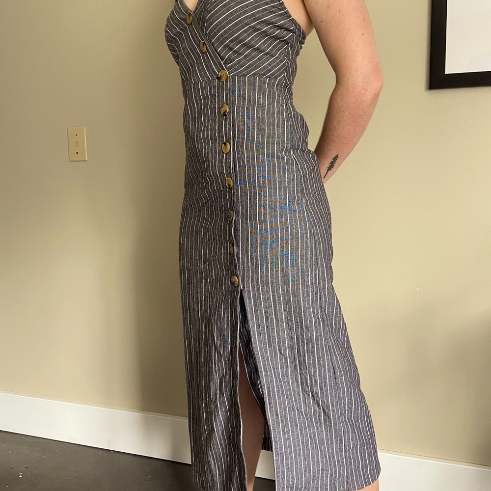 Striped button up summer dress